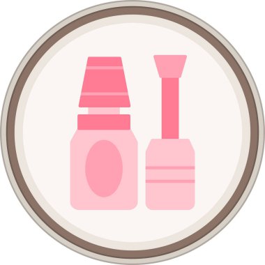 Tırnak cilası yassı çıkartması. Web Kullanımı için Vektör İllüstrasyonu