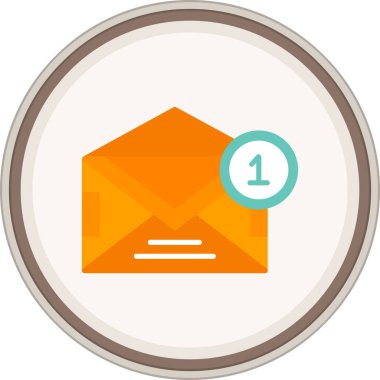 Yeni İleti Düz etiketi. Web Kullanımı için Vektör İllüstrasyonu