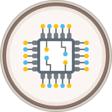 Chip Flat çıkartması. Web Kullanımı için Vektör İllüstrasyonu