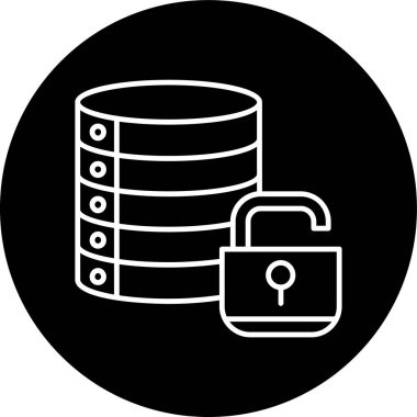 Database Line inverted circle. Vector Illustration For Web Use