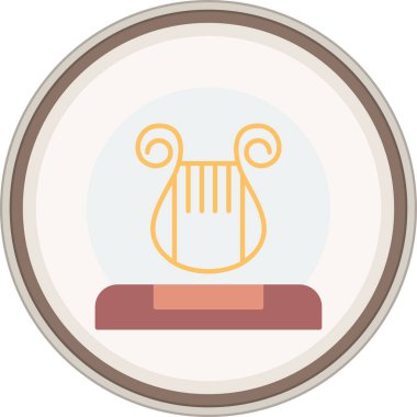 Harp Düz çıkartması. Web Kullanımı için Vektör İllüstrasyonu