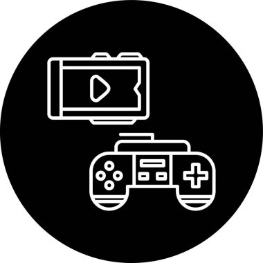 Video Hattı ters çevrilmiş daire. Web Kullanımı için Vektör İllüstrasyonu