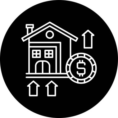 Evin Değer Çizgisi ters çevrilmiş çemberi. Web Kullanımı için Vektör İllüstrasyonu