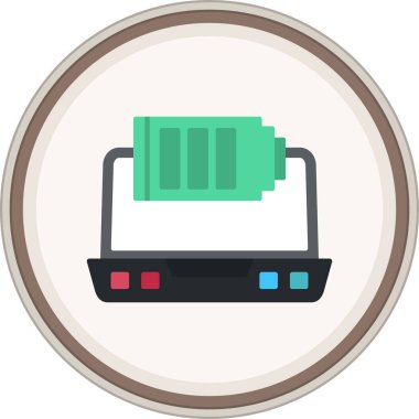 Pili bitmiş çıkartma. Web Kullanımı için Vektör İllüstrasyonu