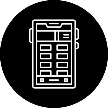 Smartphone Line inverted circle. Vector Illustration For Web Use