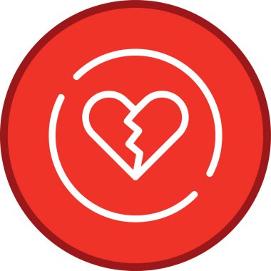 Kalp-çatlağı çizgisi çoklu daire. Web Kullanımı için Vektör İllüstrasyonu