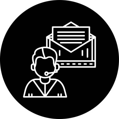 Email Line inverted circle. Vector Illustration For Web Use