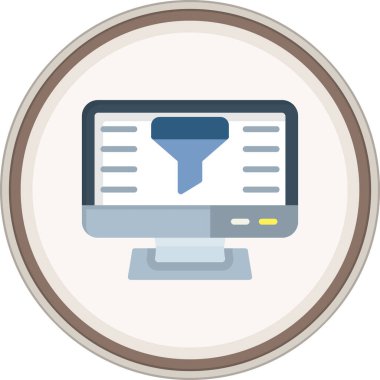 Düz etiketli filtre. Web Kullanımı için Vektör İllüstrasyonu