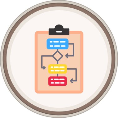 Workflow Düz Etiketi. Web Kullanımı için Vektör İllüstrasyonu