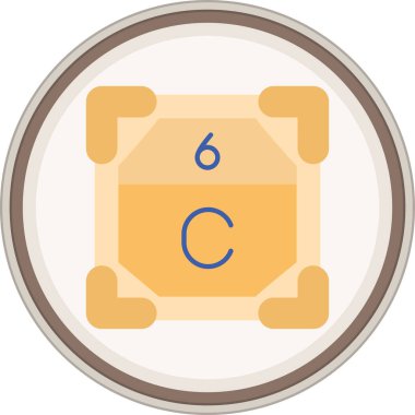 Karbon düz çıkartma. Web Kullanımı için Vektör İllüstrasyonu