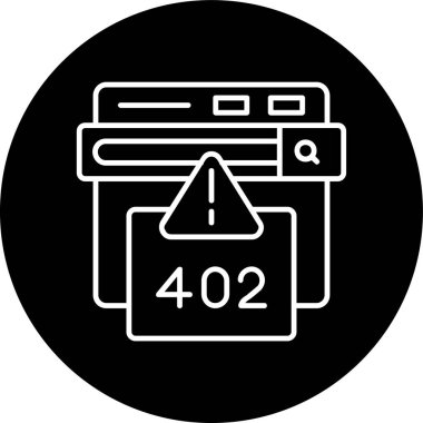 402 Hata Hatası ters çevrilmiş çember. Web Kullanımı için Vektör İllüstrasyonu