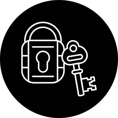 Asma kilit halkası ters çevrilmiş. Web Kullanımı için Vektör İllüstrasyonu