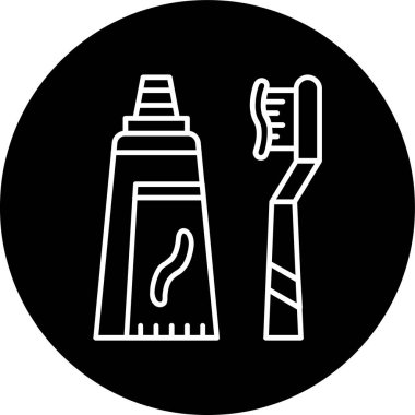 Toothpaste Line inverted circle. Vector Illustration For Web Use