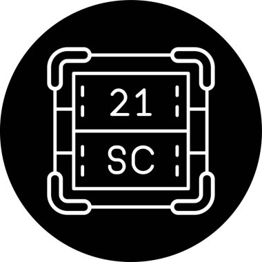 Scandium Line ters çevrilmiş çember. Web Kullanımı için Vektör İllüstrasyonu