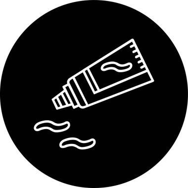 Toothpaste Line inverted circle. Vector Illustration For Web Use