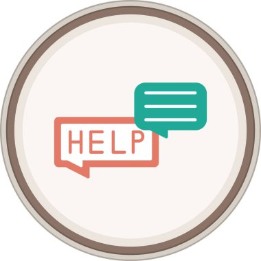 Flat çıkartmasına yardım et. Web Kullanımı için Vektör İllüstrasyonu