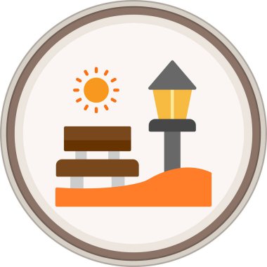 City Flat sticker. Vector Illustration For Web Use