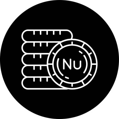 Bhutanese Ngultrum Line inverted circle. Vector Illustration For Web Use