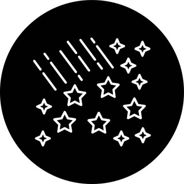 Shooting Stars Line inverted circle. Vector Illustration For Web Use