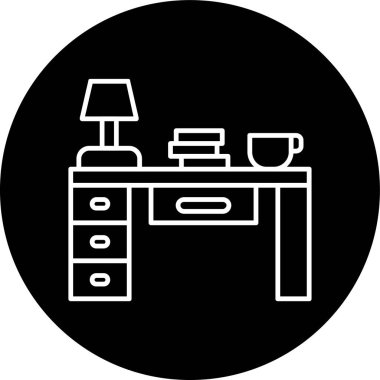 Kahve Masası Hattı ters çevrilmiş daire. Web Kullanımı için Vektör İllüstrasyonu