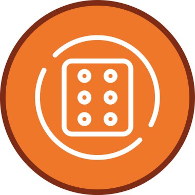 Dice-six Line multi circle. Vector Illustration For Web Use