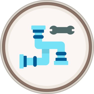 Plumbing Flat sticker. Vector Illustration For Web Use