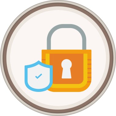 Düz çıkartmayı kilitle. Web Kullanımı için Vektör İllüstrasyonu