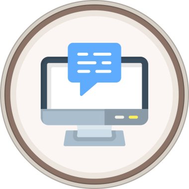 Chat Flat sticker. Vector Illustration For Web Use