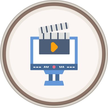 Flat Movie etiketi. Web Kullanımı için Vektör İllüstrasyonu