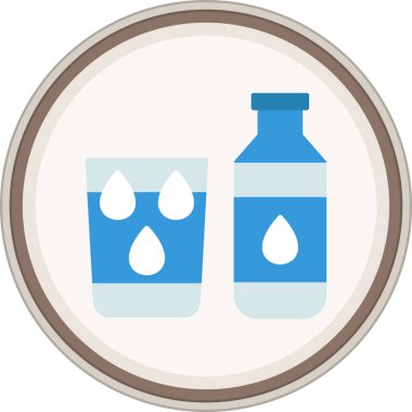 Clean Water Flat sticker. Vector Illustration For Web Use