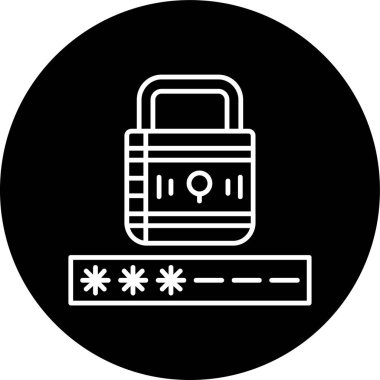 Şifre Satırı ters çevrilmiş daire. Web Kullanımı için Vektör İllüstrasyonu