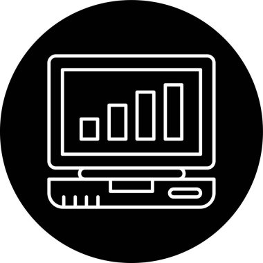 Laptop Line inverted circle. Vector Illustration For Web Use