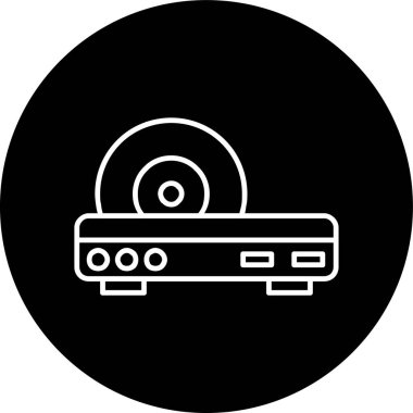 Disk Line inverted circle. Vector Illustration For Web Use