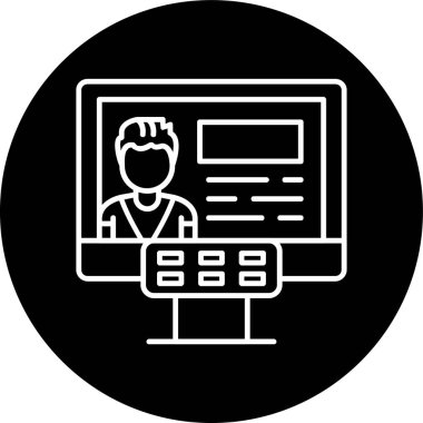 Admin Dashboard Line inverted circle. Vector Illustration For Web Use