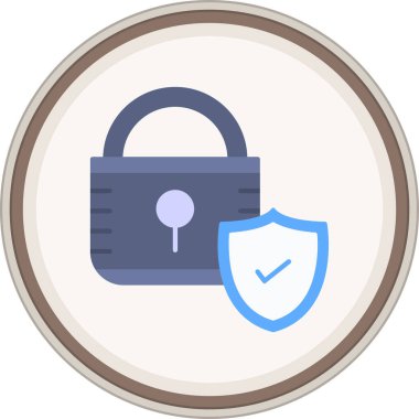 Güvenlik etiketi. Web Kullanımı için Vektör İllüstrasyonu