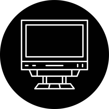 Bilgisayar Hattı ters çevrilmiş daire. Web Kullanımı için Vektör İllüstrasyonu