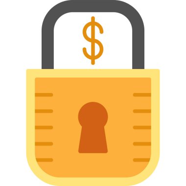 Düz çıkartmayı kilitle. Web Kullanımı için Vektör İllüstrasyonu