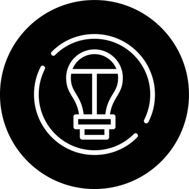 Lightbulb Line inverted circle. Vector Illustration For Web Use