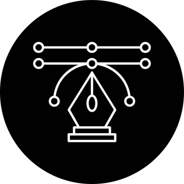 Tasarım Hattı ters çevrilmiş daire. Web Kullanımı için Vektör İllüstrasyonu