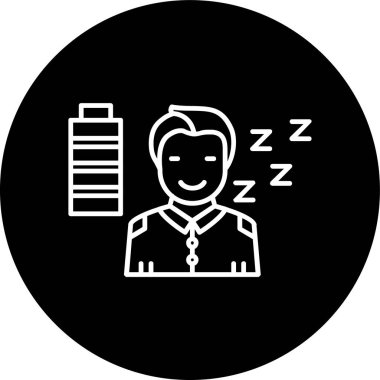 Tired Line inverted circle. Vector Illustration For Web Use