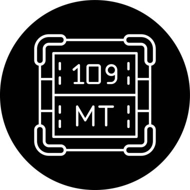 Meitnerium Hattı ters çevrilmiş daire. Web Kullanımı için Vektör İllüstrasyonu
