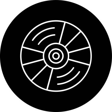 Compact Disc Line inverted circle. Vector Illustration For Web Use