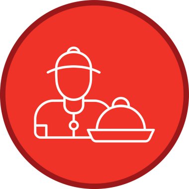 Restoran Müdürü Hattı çok daireli. Web Kullanımı için Vektör İllüstrasyonu