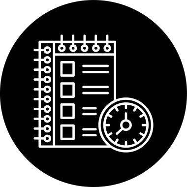 Kontrol Listesi Çemberi ters çevrildi. Web Kullanımı için Vektör İllüstrasyonu