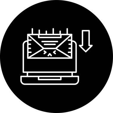 Receive Line inverted circle. Vector Illustration For Web Use