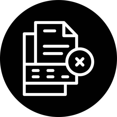 Document-circle-wrong Line inverted circle. Vector Illustration For Web Use