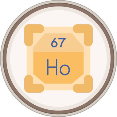 Holmium yassı çıkartması. Web Kullanımı için Vektör İllüstrasyonu