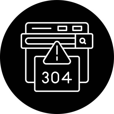 304 Hata Hatası ters çevrilmiş çember. Web Kullanımı için Vektör İllüstrasyonu