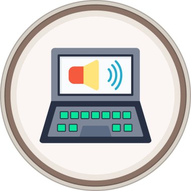 Ses çıkartması. Web Kullanımı için Vektör İllüstrasyonu