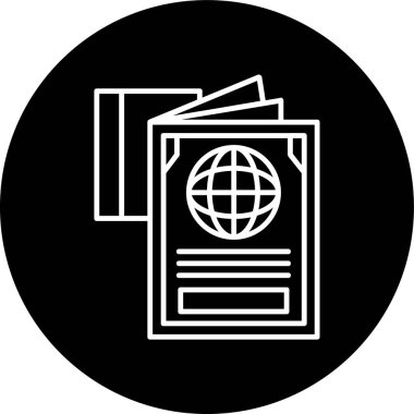 Passport Line inverted circle. Vector Illustration For Web Use